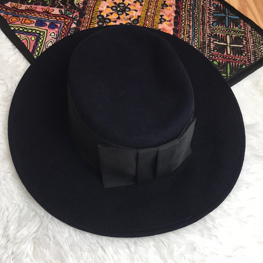 70’s Navy Brooks Brothers Fedora W/Black Bow